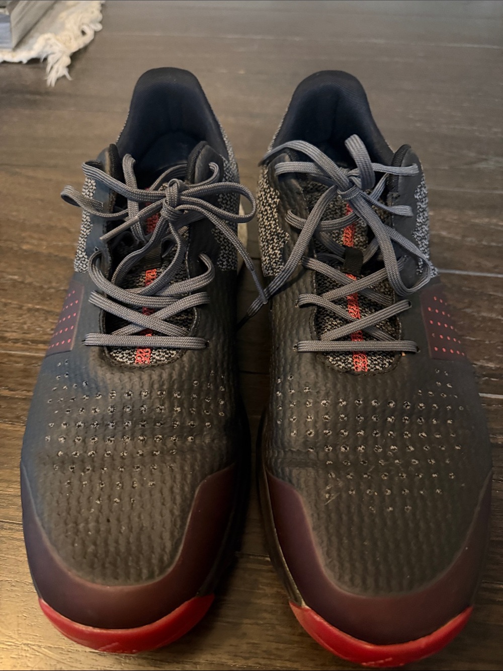 Adidas Boost Endless Energy Performance Athletic Shoes - Black with Red Accent